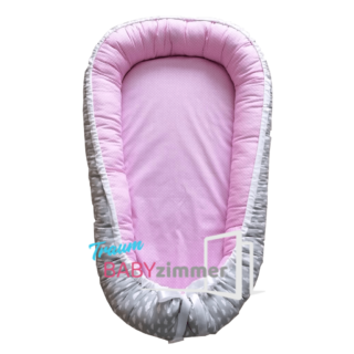 Babynestchen mit pinken Pünktchen und Wolken