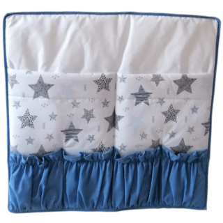 Betttasche Geo Star fürs Babybett blau