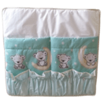 Betttasche Moony Teddy fürs Babybett mintfarbe